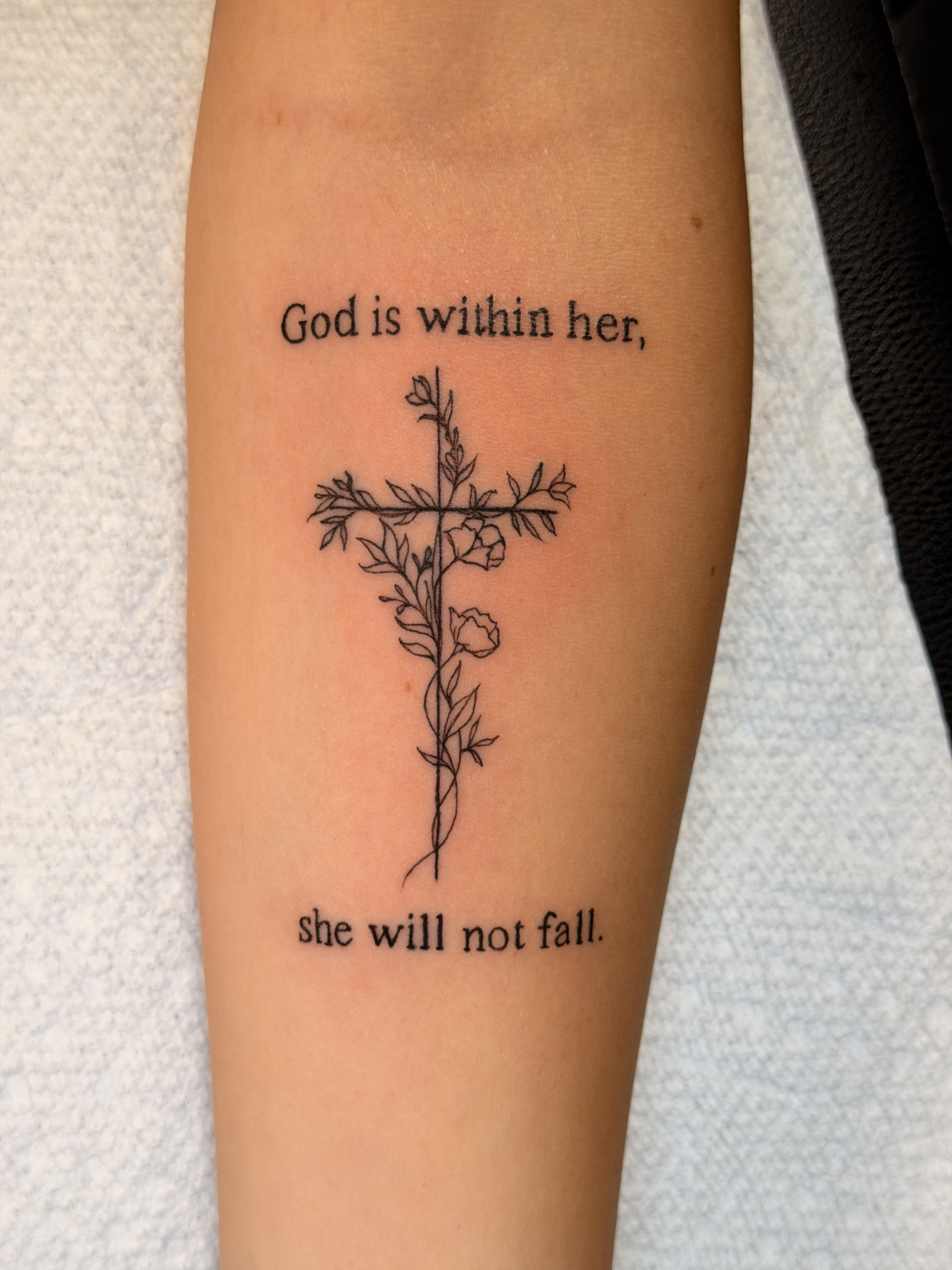 Fine line ornamental tattoo