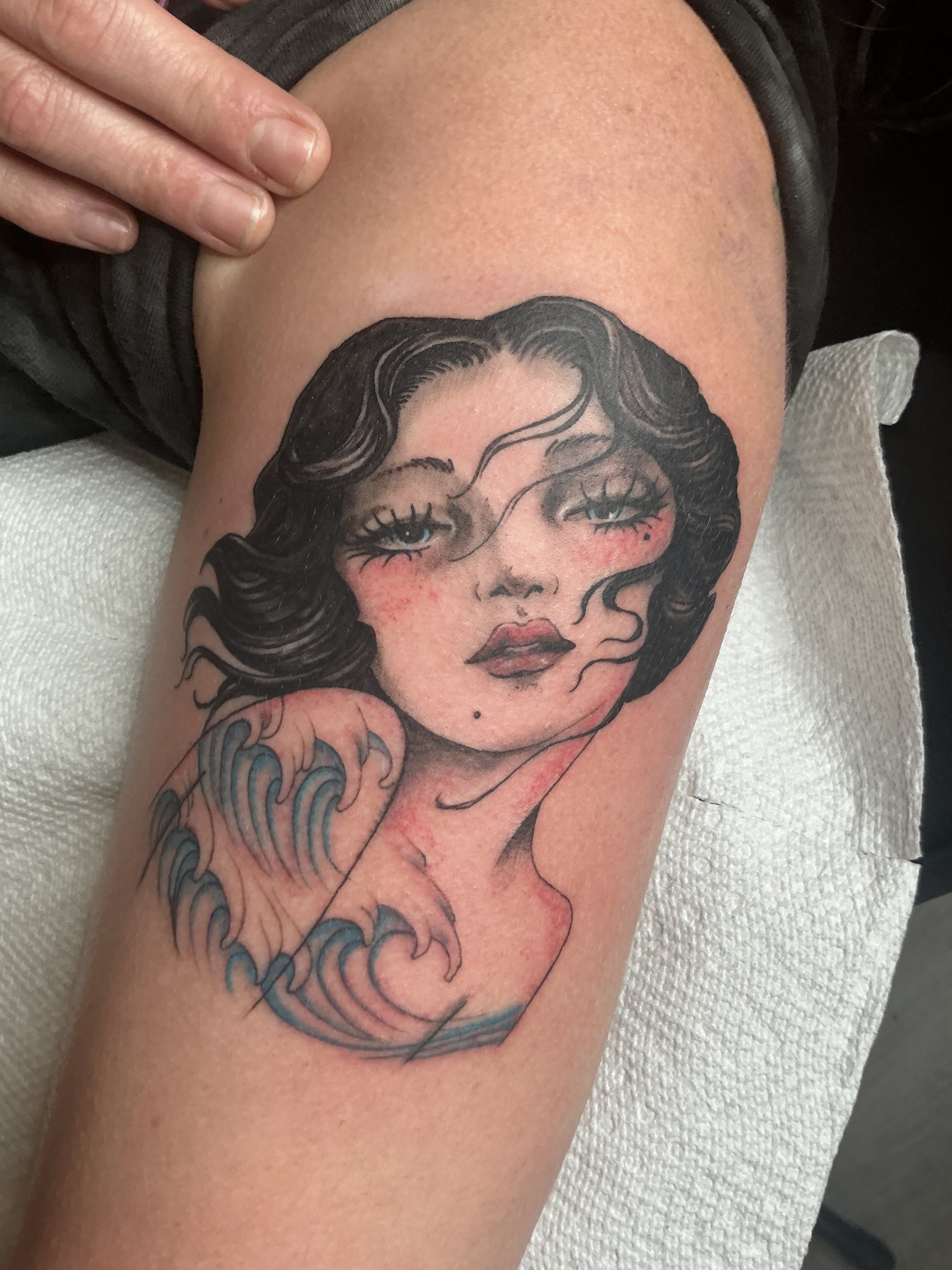 Large black and grey back tattoo